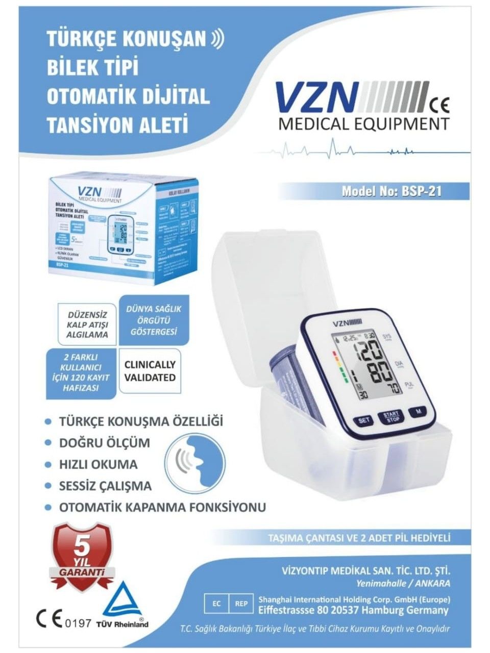 VZN Bilekten Konuşan Tansiyon Aleti