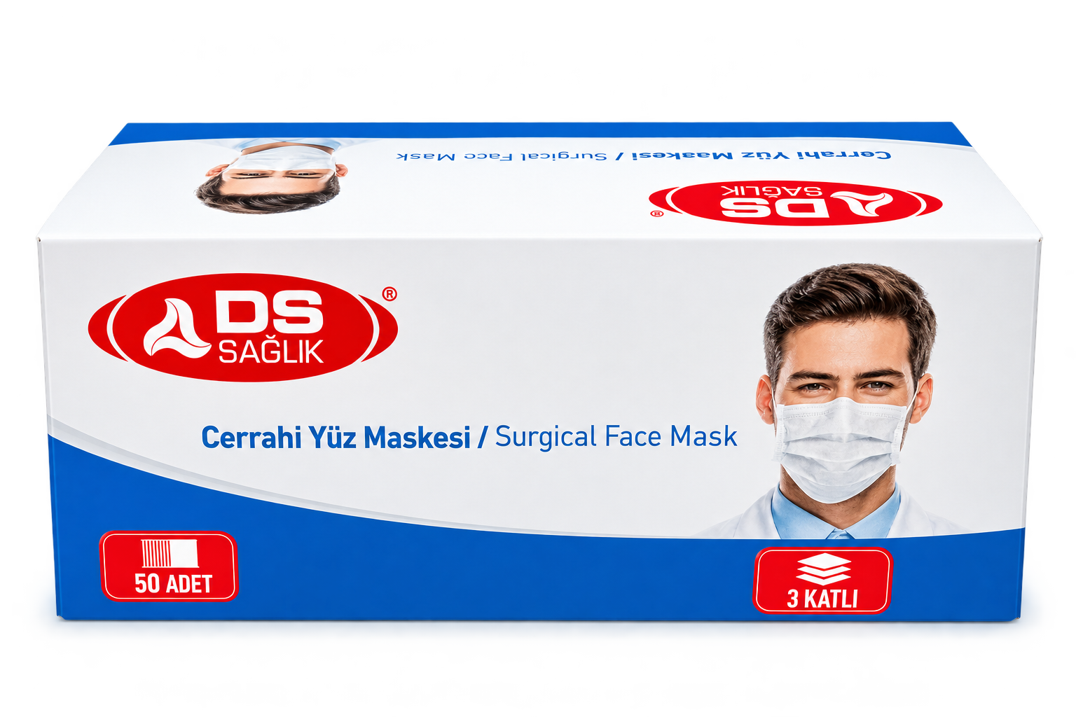 Lastikli ve telli bez maske 50 'lik