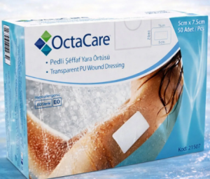 Octacare Su Geçirmez Pedli Şeffaf Yara Örtüsü 5x7.5cm