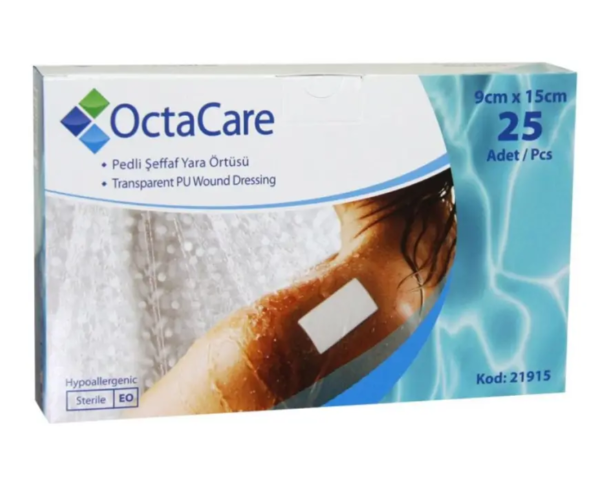 Octacare Su Geçirmez Pedli Şeffaf Yara Örtüsü 9x15 cm