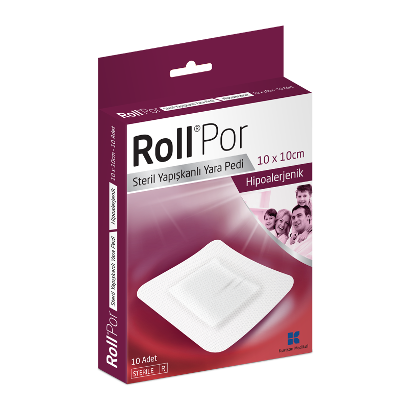 Roll Por Steril Yapışkanlı Yara Bandı ( 10x10 cm ) (10'lu Kutu)